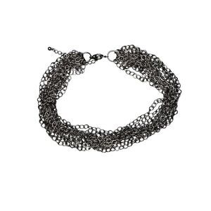 Boutique Gunmetal Metal Chain Choker Necklace